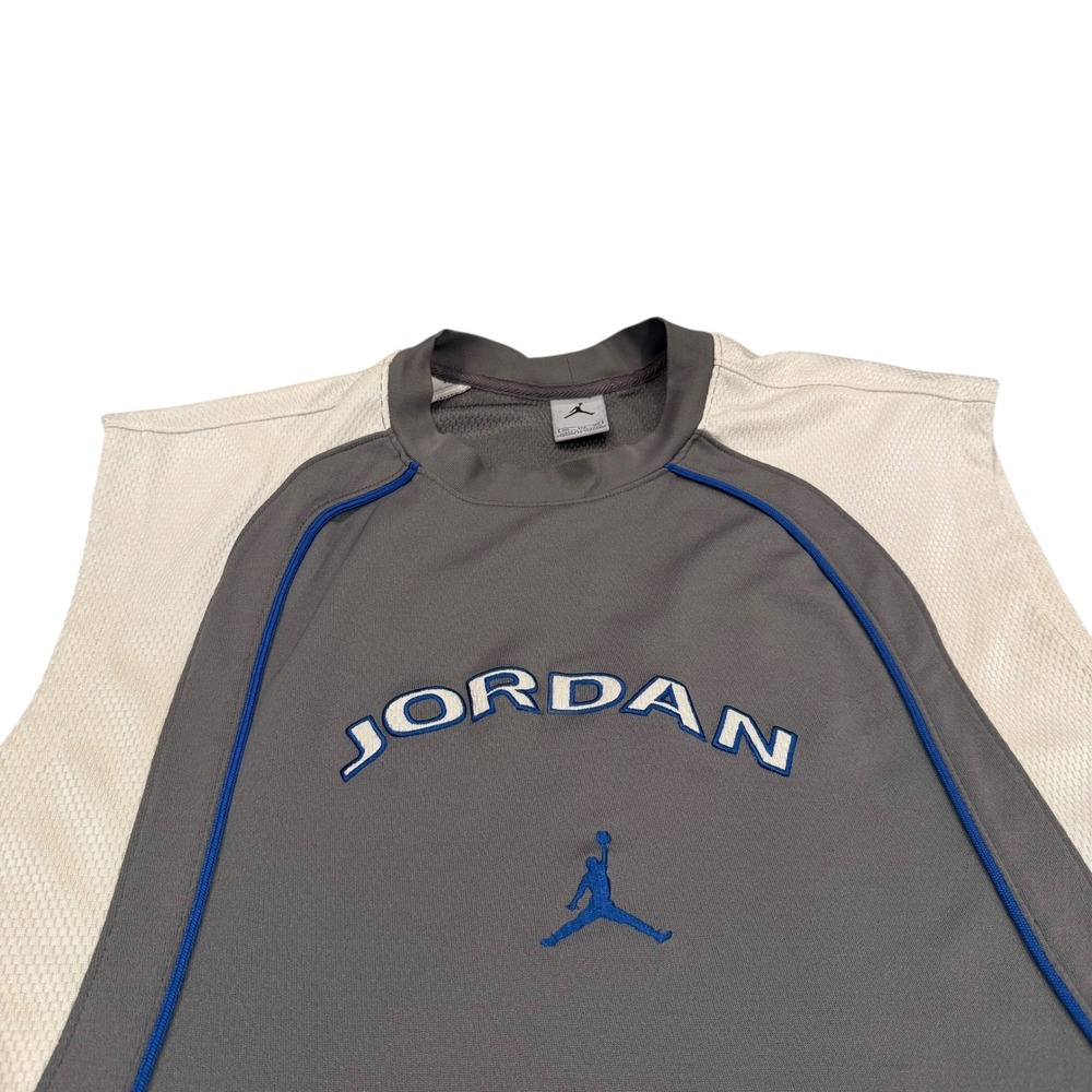Jordan Brand Mens 3XL Grey White Blue Sleeveless Basketball Jersey Shirt 23 Y2K - Picture 2 of 9
